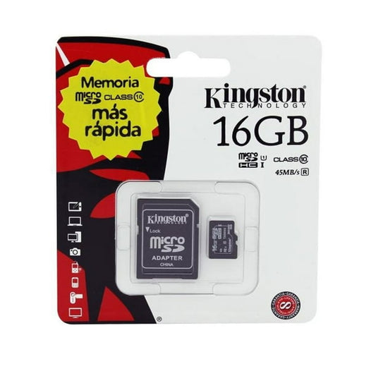 MEMORIA MICRO SD/HC 16 GB (Kingston) Blister c/1 Pza.