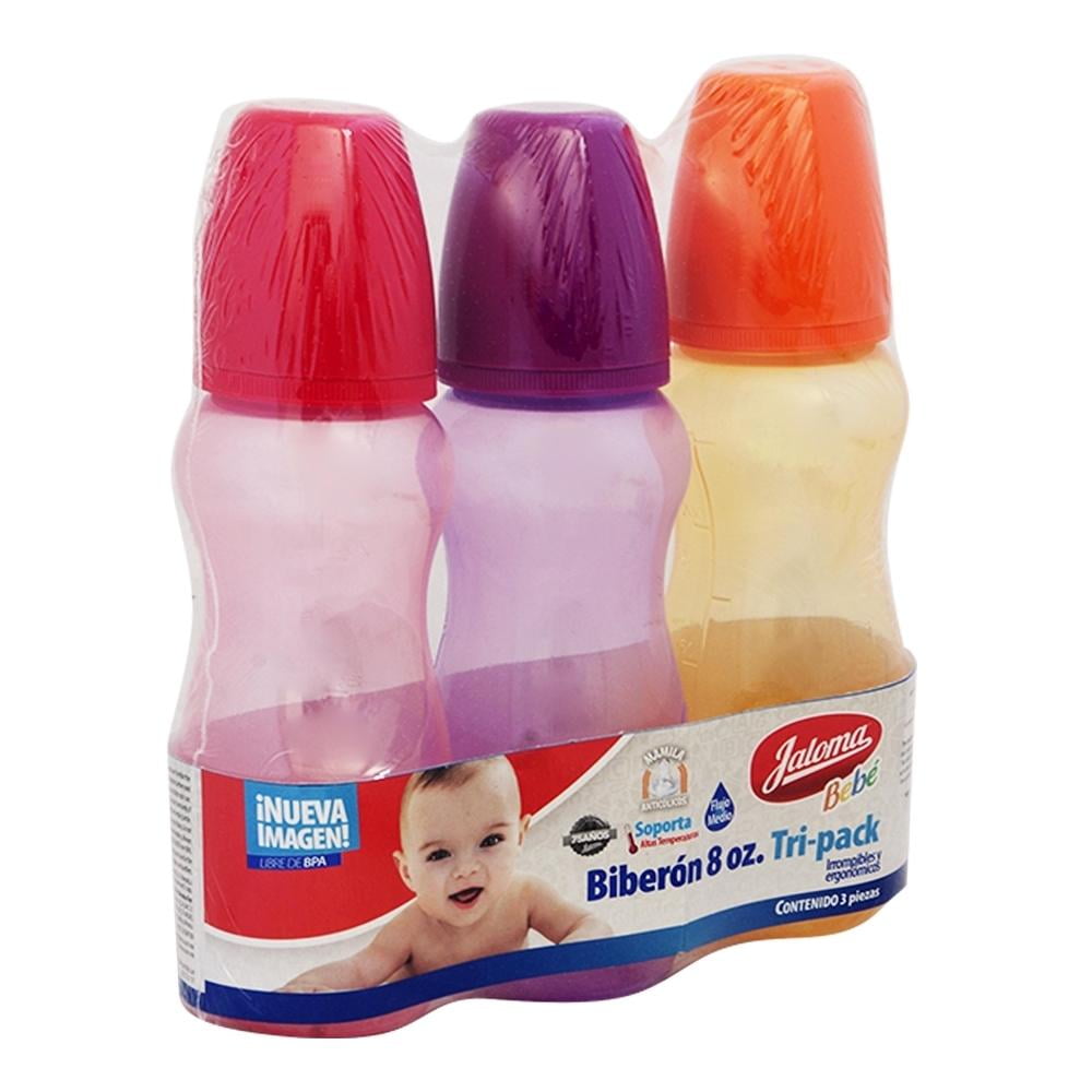 BIBERÓN SILUETTE (Color) c/MAMILA 8 OZ/240 ML. (3 Pack).