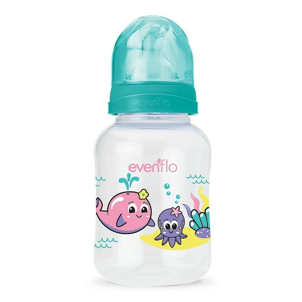 BIBERÓN "Evenflo" Colores Varios c/MAMILA 4 OZ/120 ML.