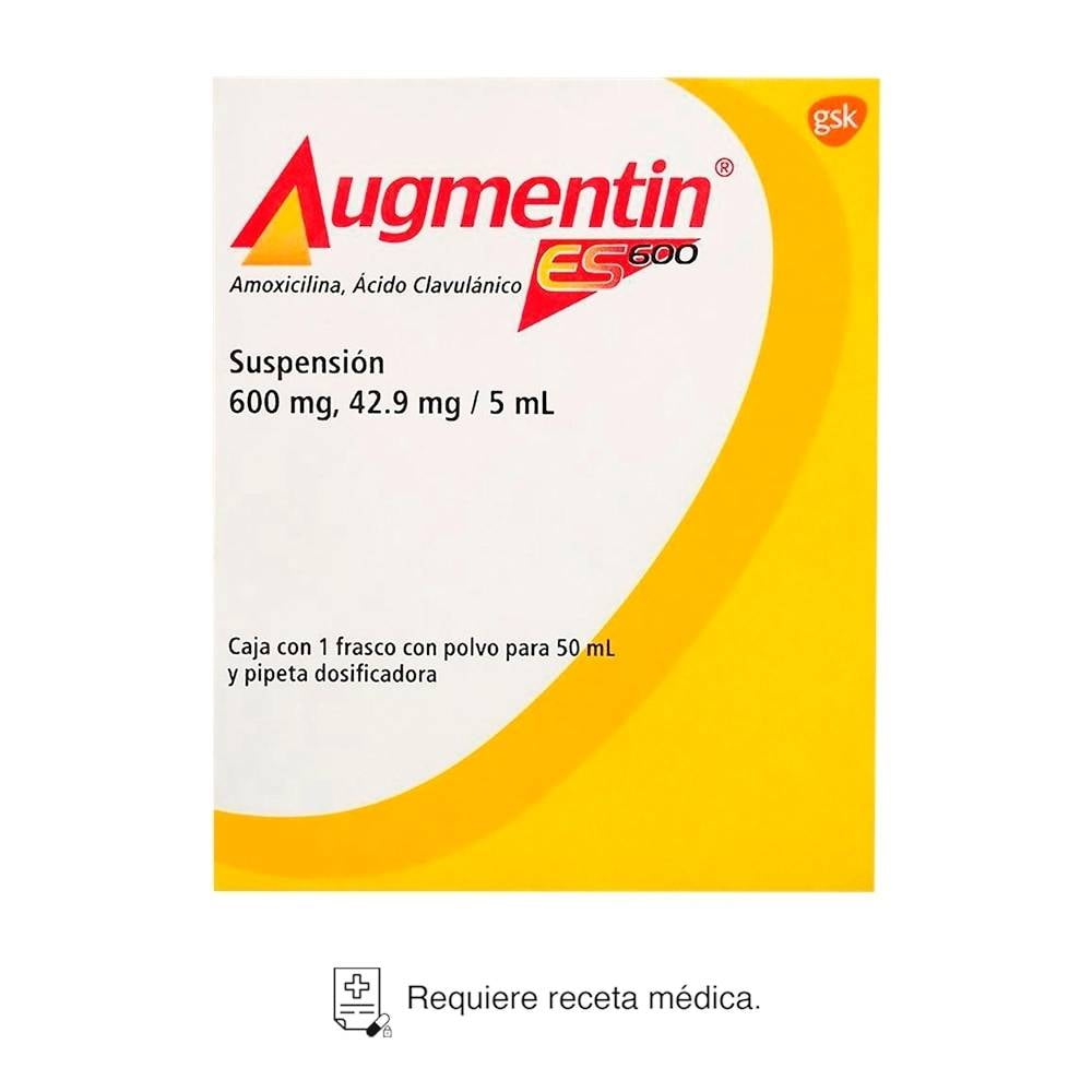 AUGMENTIN ES 600 SUSP. Fco. 50 ML. 600-42.90 MG/5 ML.