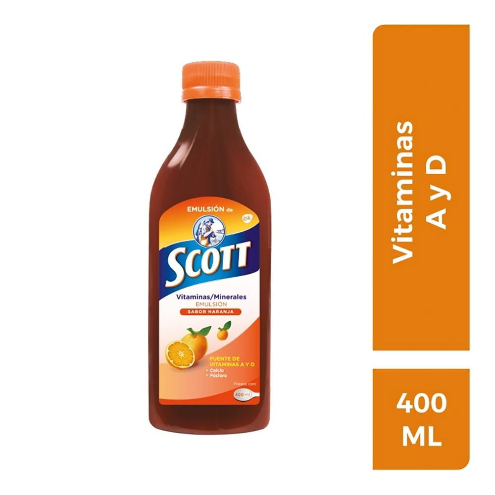 EMULSIÓN DE SCOTT Sabor Naranja Fco. 400 ML.