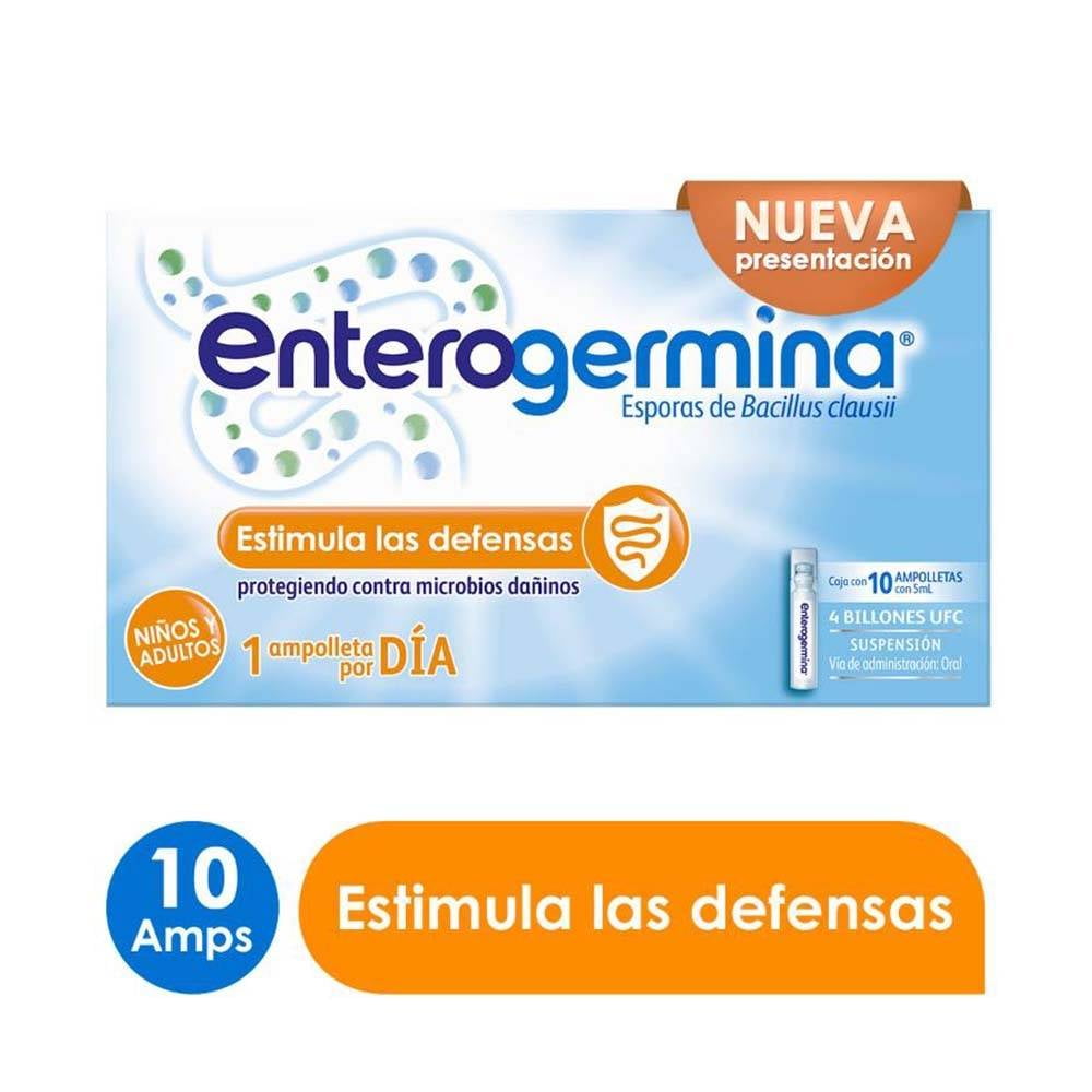 ENTEROGERMINA SUSP. Niños/Adultos c/10 AMPTAS. 5 ML. 4 BILLS. UFC.