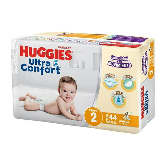 HUGGIES ULTRACONFORT Unisex (Etapa 2 / 5-7.5 Kg.) c/44 Pzs.