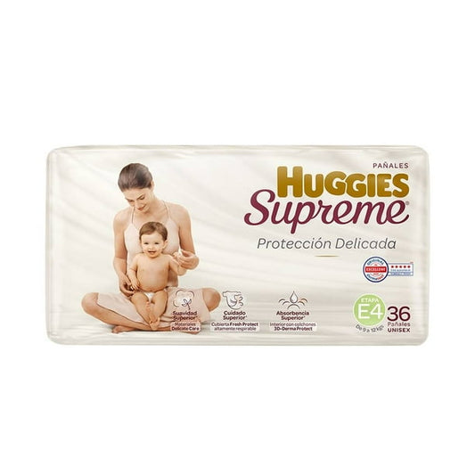 HUGGIES SUPREME Unisex (Etapa 4 / 9-12 Kg.) c/36 Pzs.