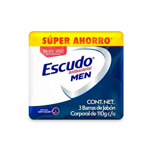 ESCUDO MEN PROTECCIÓN ANTI-OLOR Jabón Antibacterial Barra c/160 G.