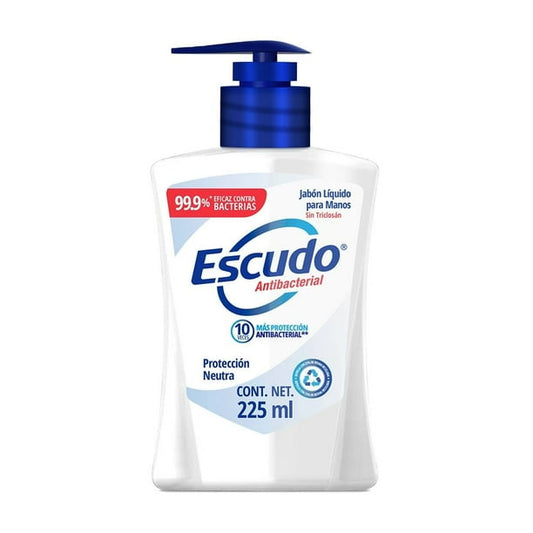 ESCUDO ANTIBACTERIAL PROTECCIÓN NEUTRA Jabón Líquido p/Manos Fco. c/225 ML.