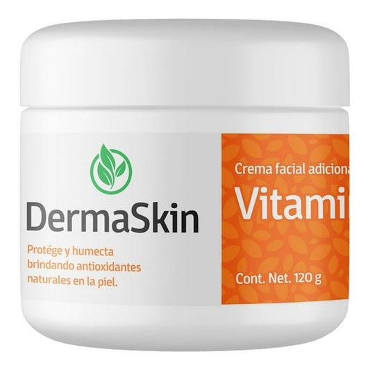 DERMASKIN Crema Facial Humectante Con VITAMINA C Tarro c/120 G.