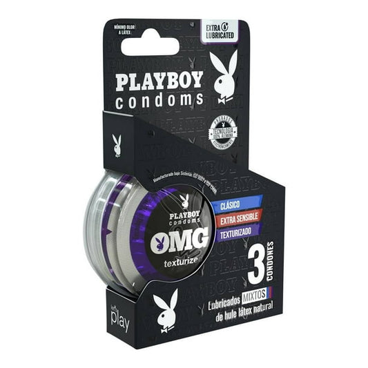 PLAYBOY MIXTOS (Clásico/ExSensible/Textdo) Blister c/3 CONDONES.