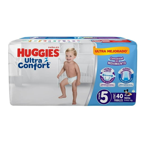 HUGGIES ULTRACONFORT Niño (Etapa 5 / 11-14.5 Kg.) c/40 Pzs.