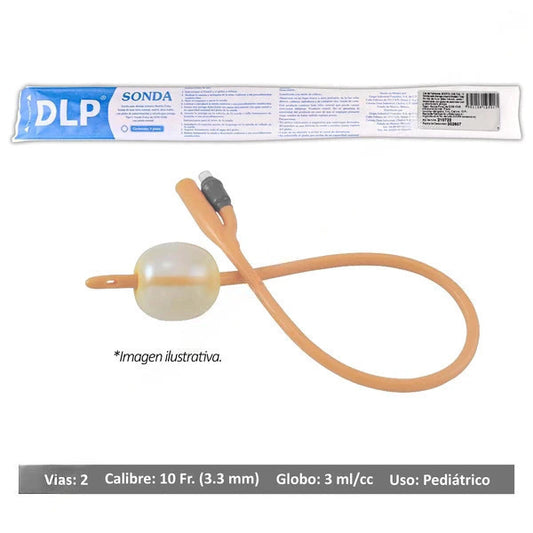 SONDA FOLEY de LATEX (DLP) 2V/GLB 3/Cal. 10 Fr. c/1 Pza.