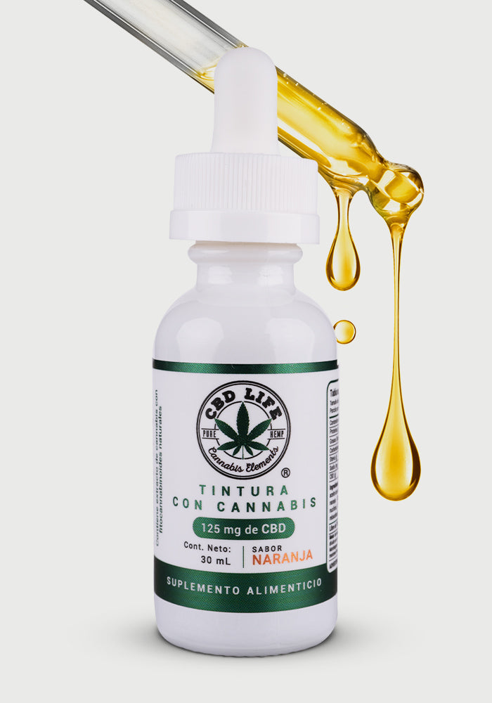 CBD LIFE TINTURA CON CANNABIS SOL. GOTAS Sabor Naranja 30 ML. 125 MG.