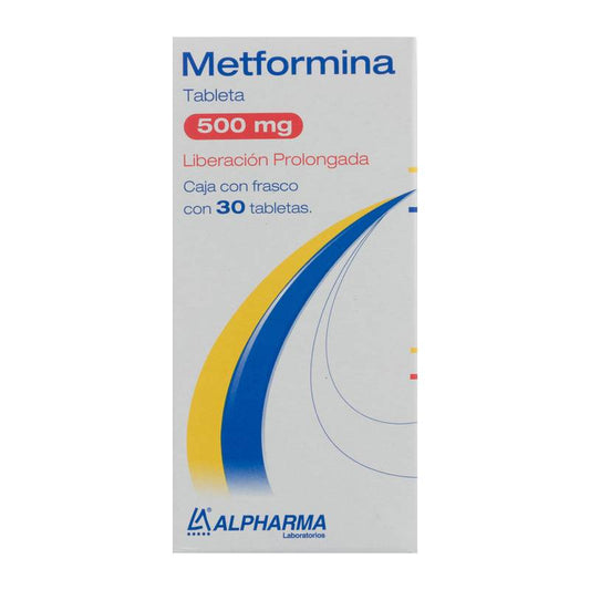 METFORMINA (Alpharma) c/30 TABS. L.P. 500 MG.