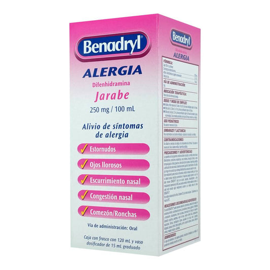 BENADRYL JARABE Fco. 120 ML. 250 MG/100 ML.