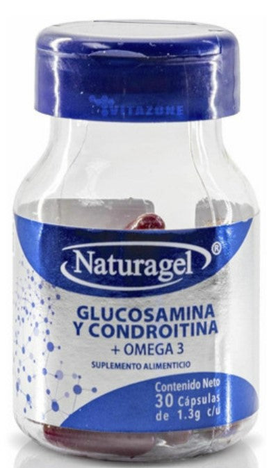 GLUCOSAMINA y CONDROITINA+OMEGA 3 (Naturagel) c/30 CAPS. 1.3 G.