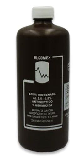 AGUA OXIGENADA (Alcomex) SOLUCIÓN al 2.5-3.5% Fco. 500 ML.