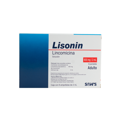 LISONIN Sol. Iny. Adulto c/6 AMPTAS. 600 MG/2 ML.