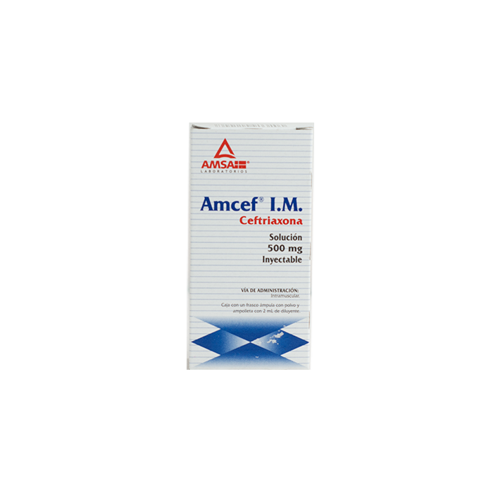 AMCEF I.M. Sol. Iny. c/1 FCO. AMP. 500 MG/2 ML.