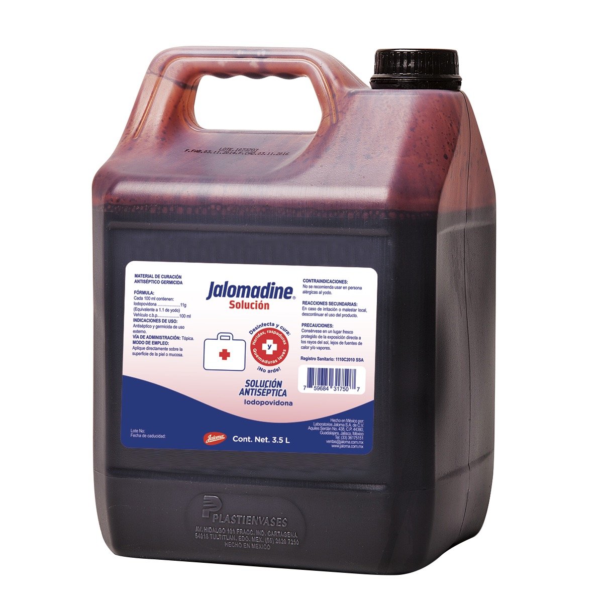 JALOMADINE ESPUMA Solución Antiséptica Tópica Env. 3.5 LTS. 8 G/100 ML.