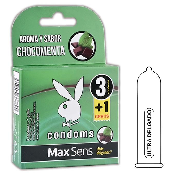 MAX SENS Sabor y Aroma CHOCOMENTA Blister c/3 CONDONES.