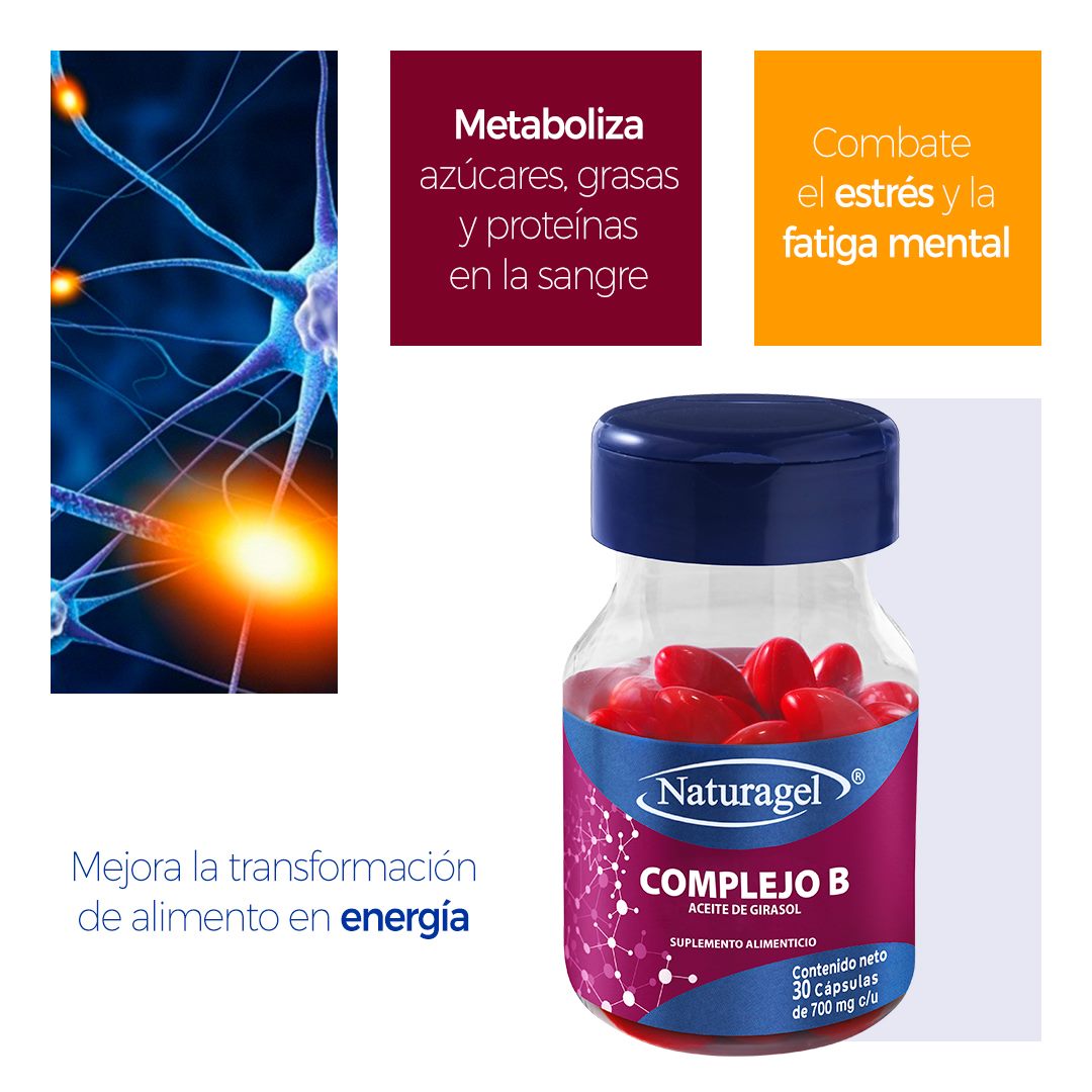 COMPLEJO B CON OMEGA-3 (Naturagel) c/30 CAPS. 700 MG.