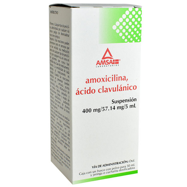 AMOXI./AC.CLAVCO. (Amsa) SUSP. Fco. 50 ML. 400-57.14 MG/5 ML.