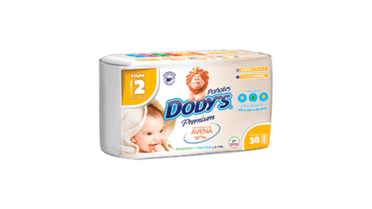 PAÑAL DODYS PREMIUM Chico (ETAPA-2 / 4.5-8 Kg.) c/38 Pzs.