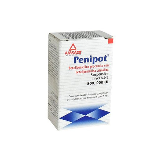 PENIPOT Susp. Iny. c/1 FCO. AMP. 800,000 U.I/2 ML.