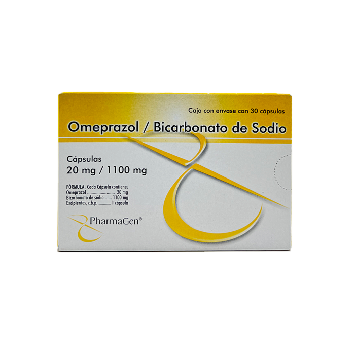 OMEPRAZOL/BICARBONATO DE SODIO (Pharmagen) c/30 CAPS. 20/1100 MG.