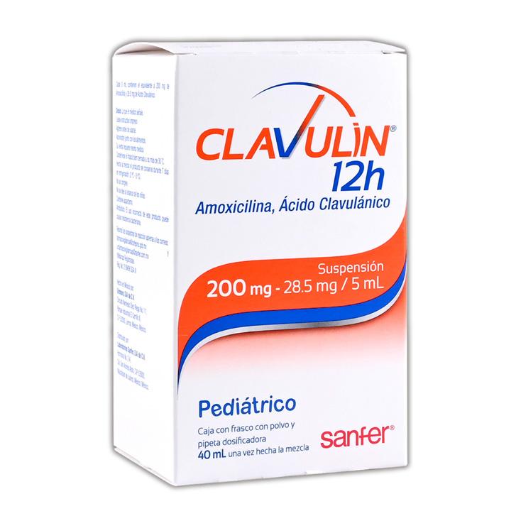 CLAVULIN 12h SUSP. Pediátrico Fco. 40 ML. 200-28.5 MG/5 ML.