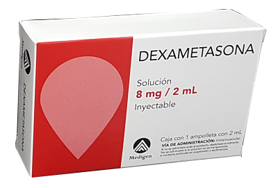 DEXAMETASONA (Medigen) Sol. Iny. c/1 AMPTA. 8 MG/2 ML.