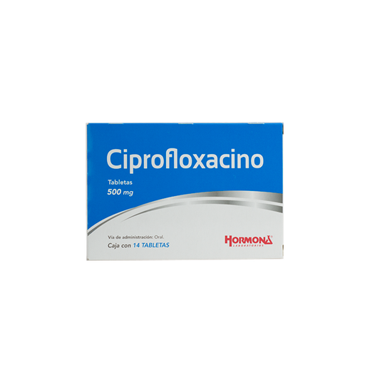 CIPROFLOXACINO (Hormona) c/14 TABS. 500 MG.