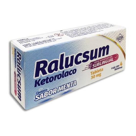 RALUCSUM c/4 TABS. SUBLINGUAL Sabor Menta 30 MG.