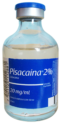 PISACAINA 2% Sol. Iny. c/1 FCO. AMP. 50 ML. 20 MG/1 ML.