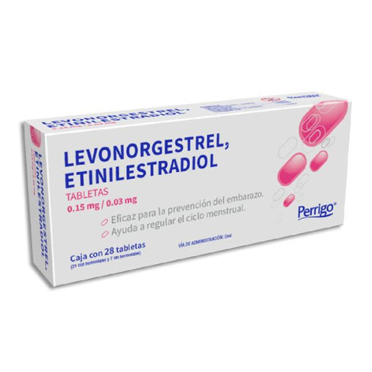 LEVONORGESTREL/ETINILESTRADIOL (Perrigo) c/28 TABS. 0.15/0.03 MG