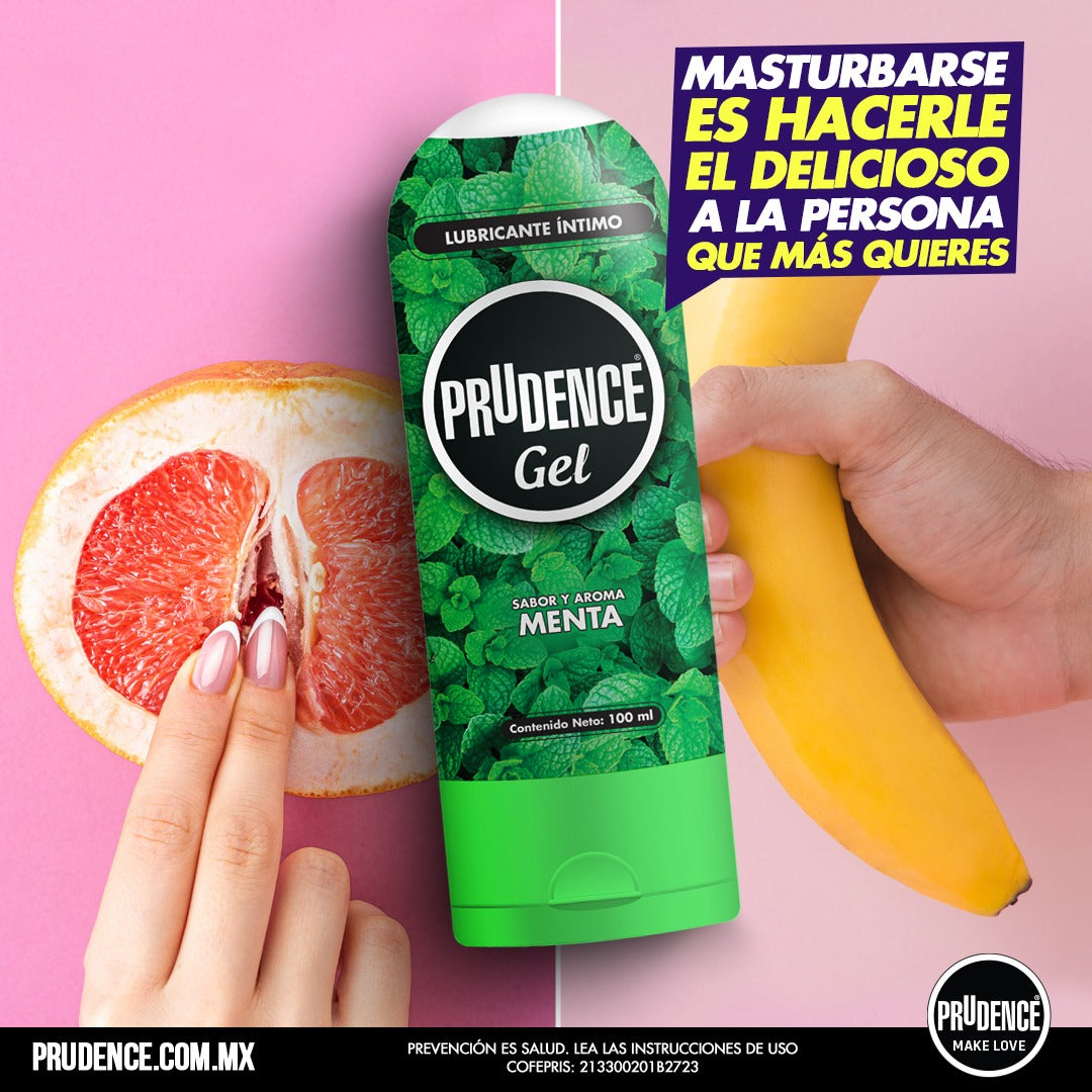 PRUDENCE GEL Lubricante Íntimo Sabor y Aroma MENTA Fco. 100 ML.