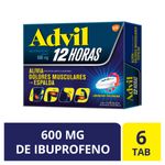 ADVIL 12 HORAS c/ 6 TABS. L.P. 600 MG.