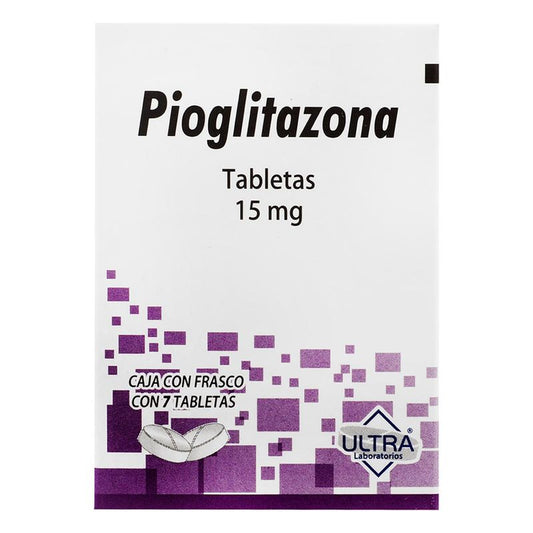 PIOGLITAZONA (Medigen) c/7 TABS. 15 MG.