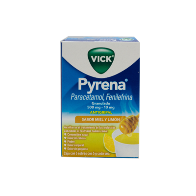 VICK PYRENA Sab. MIEL-LIMÓN c/5 SOBS. 5 G. Granulado 500/10 MG.