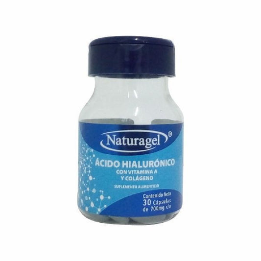 ÁCIDO HIALURÓNICO/VITAMINA-A/COLAGENO c/30 CAPS. 700 MG.