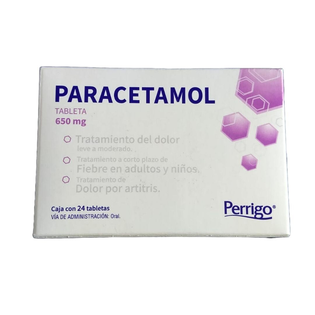 PARACETAMOL (Perrigo) c/24 TABS. 650 MG.