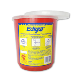 CONTENEDOR DESECHABLE DE PUNZOCORTANTES (Edigar) Cap. 1.5 Lts.