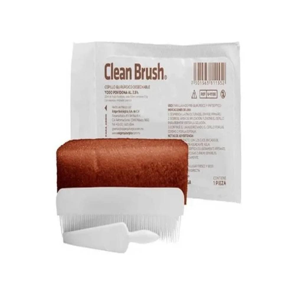 CLEAN BRUSH Paraclorometaxilenol SOLUCIÓN al 3% Cepillo Quirúrgico c/1 Pza.