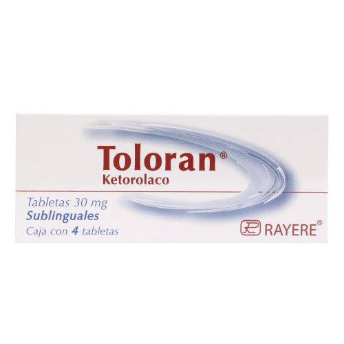 TOLORAN c/4 TABS. Sublingual 30 MG.