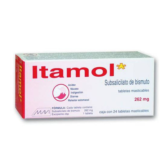 ITAMOL c/24 TABS. Masticables 262 MG.