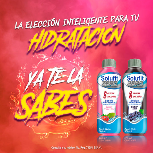 SOLUFIT ZERO Bebida Hidratante SABOR UVA 500 ML.