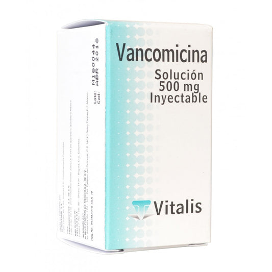 VANCOMICINA (Vitalis) Sol. Iny. c/1 FCO. AMP. 500 MG/10 ML.