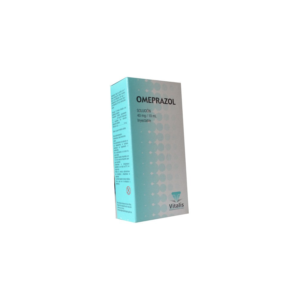 OMEPRAZOL (Vitalis) Sol. Iny. c/1 FCO. AMP. 40 MG/10 ML.