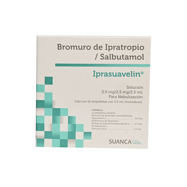 IPRASUAVELIN SOL. p/Nebulización c/10 AMPTAS. 0.5-2.5 MG/2.5 ML.