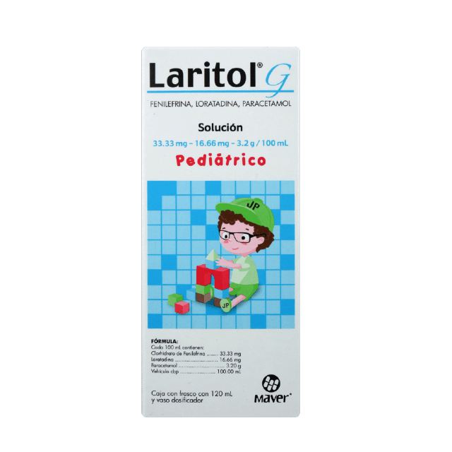 LARITOL-G SOL. Pedtco. Fco. 120 ML. 33.33 MG-16.66 MG-3.2 G/100 ML.