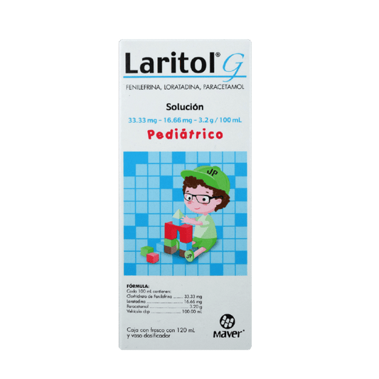 LARITOL-G SOL. Pedtco. Fco. 120 ML. 33.33 MG-16.66 MG-3.2 G/100 ML.